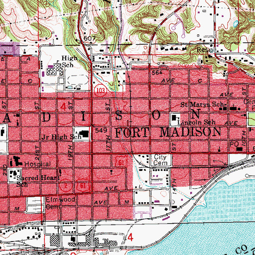 Topographic Map of Pentecostal Assembly of God Church, IA
