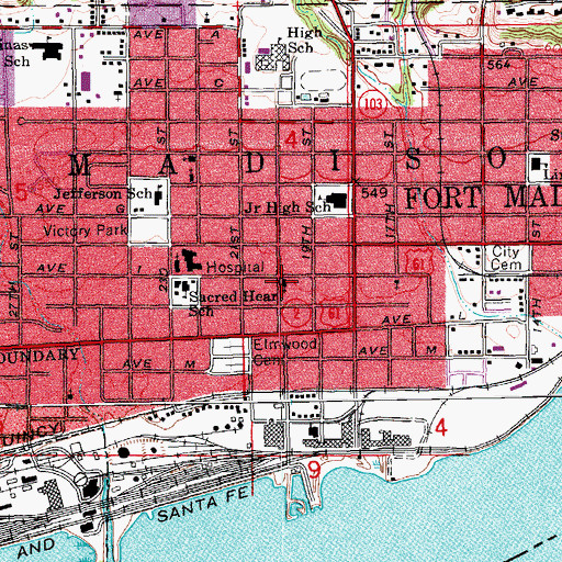 Topographic Map of Saint Paul Lutheran Church, IA