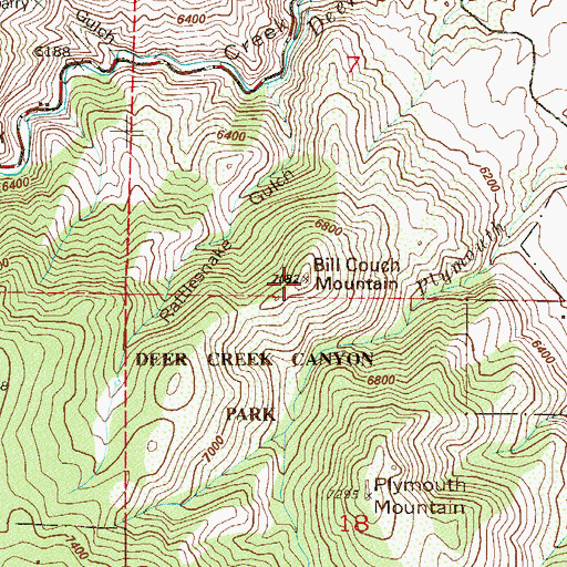 Topographic Map of Bill Couch Mountain, CO