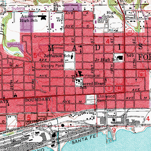 Topographic Map of Sacred Heart Catholic Church, IA