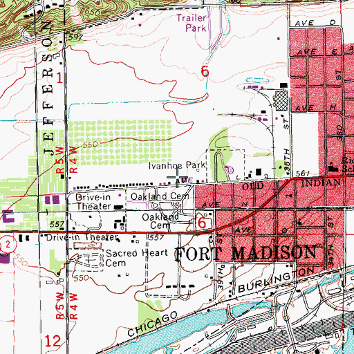 Topographic Map of Kingdom Hall of Jehovah's Witnesses, IA