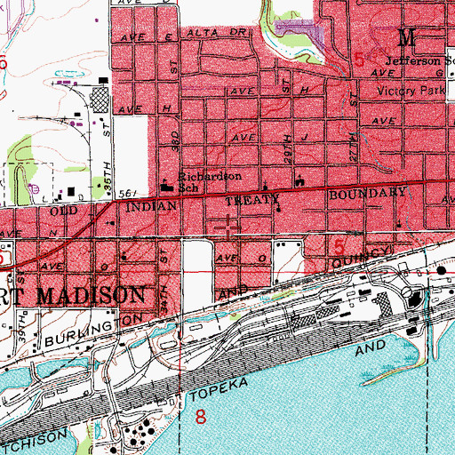 Topographic Map of Second Baptist Church, IA