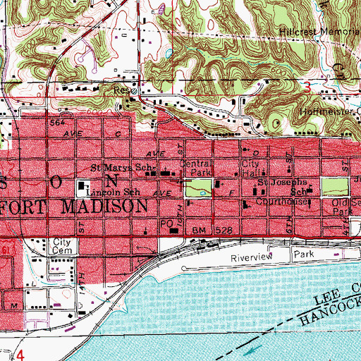 Topographic Map of Saint John United Church of Christ, IA