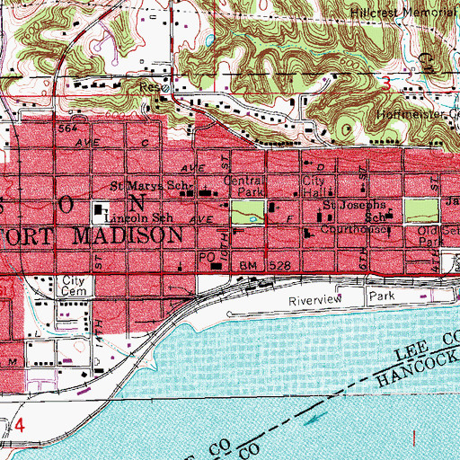 Topographic Map of First Christ Church, IA