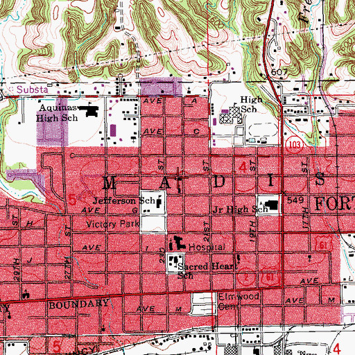 Topographic Map of Church of the Nazarene, IA