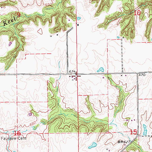Topographic Map of Sheaffer Memorial Golf Park, IA