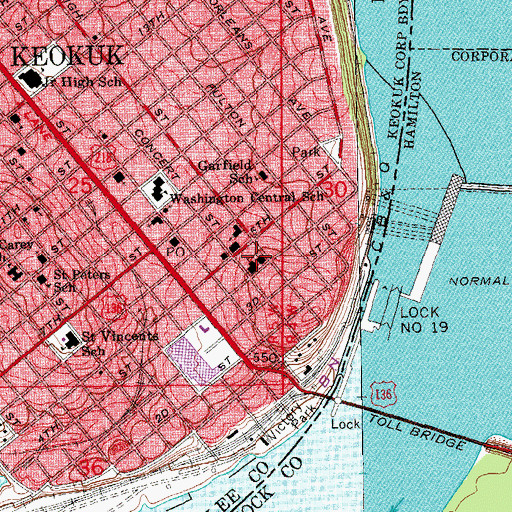 Topographic Map of Deliverance Temple Pentecostal Church, IA