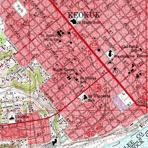 Topographic Map of All Saints Parish, IA