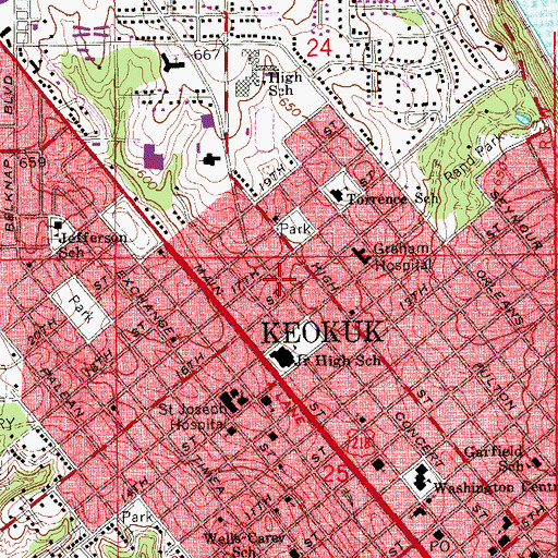 Topographic Map of Faith Open Bible Fellowship, IA