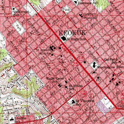 Topographic Map of Emmanuel United Methodist Church, IA