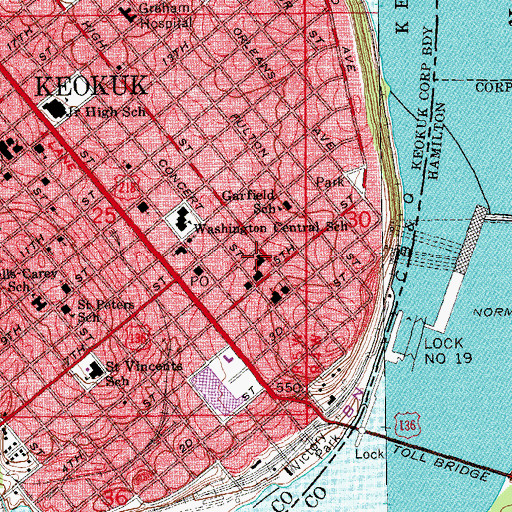 Topographic Map of Bethany Baptist Church, IA