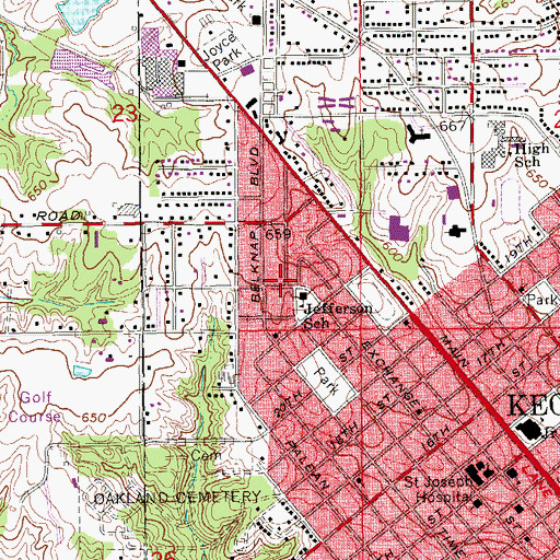 Topographic Map of Family Worship Center, IA