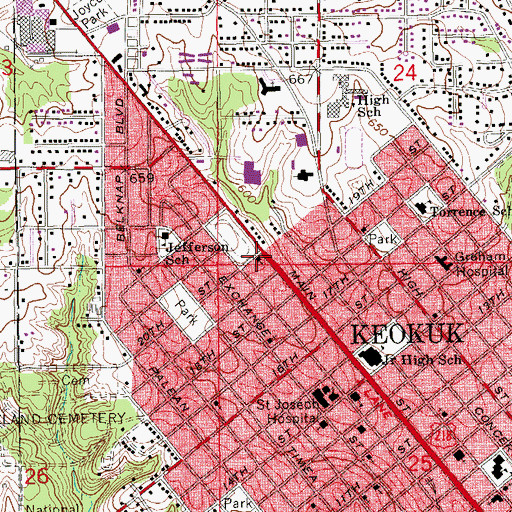 Topographic Map of Assembly of God Church, IA