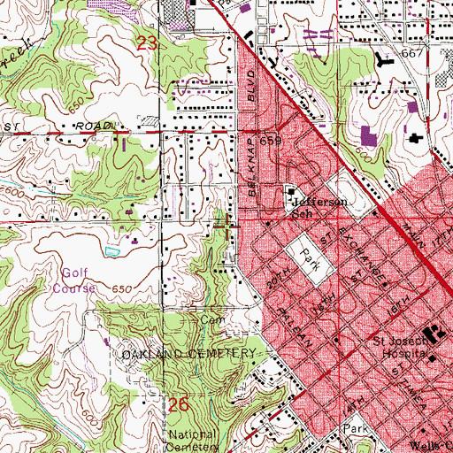 Topographic Map of Kingdom Hall of Jehovah's Witnesses, IA