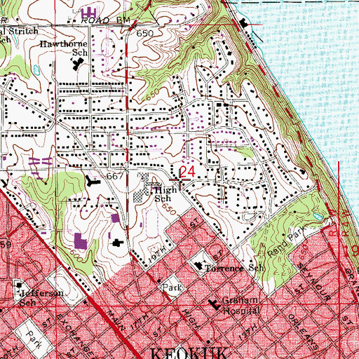 Topographic Map of Bel Air Baptist Church, IA