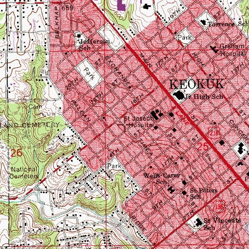 Topographic Map of Calvary Foursquare Church, IA