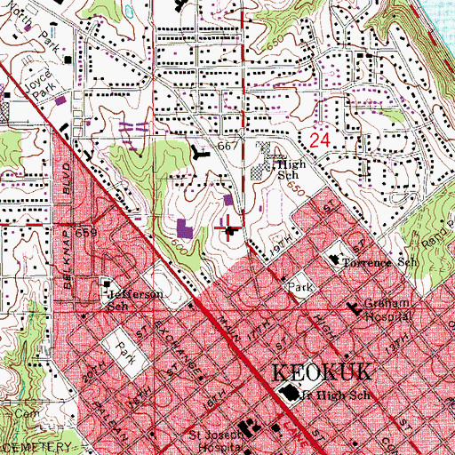 Topographic Map of Saint Paul United Church, IA