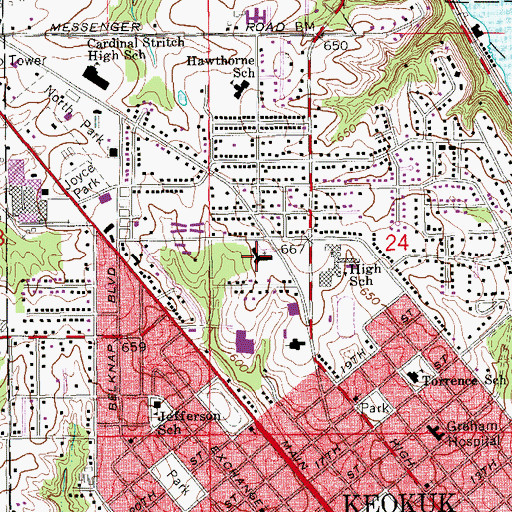 Topographic Map of Trinity United Methodist Church, IA