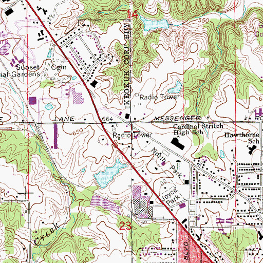 Topographic Map of Church of the Nazarene, IA