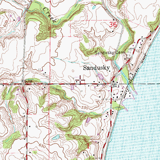 Topographic Map of Sandusky Mobile Home Villa, IA