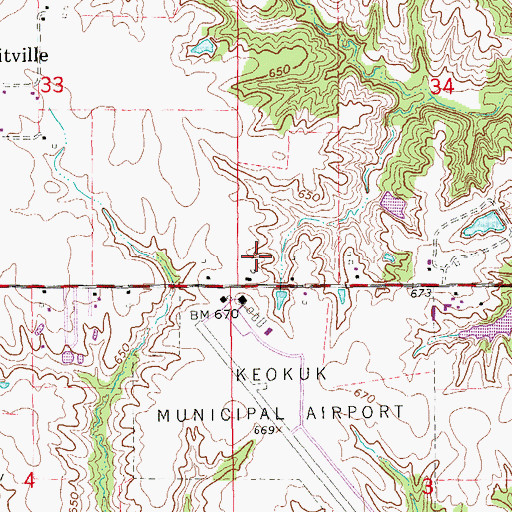 Topographic Map of Skyview Mobile Home Park, IA