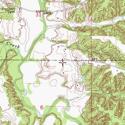 Topographic Map of Sugar Valley Campground, IA