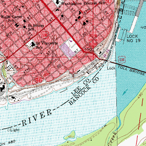 Topographic Map of City of Keokuk Campground, IA