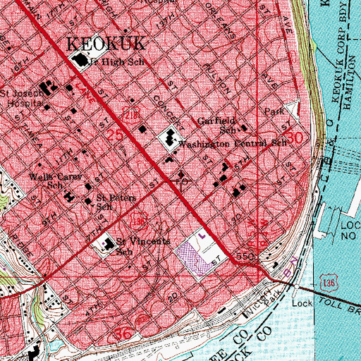 Topographic Map of Grand Theatre, IA