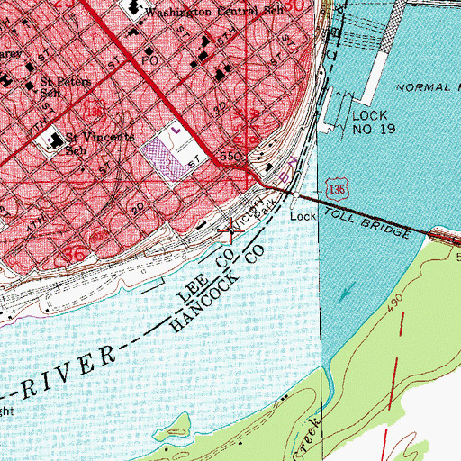 Topographic Map of General Samuel Curtis Statue, IA