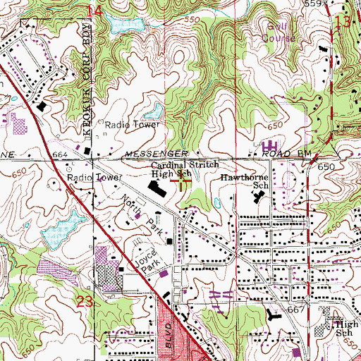 Topographic Map of Southeastern Community College - Keokuk Campus, IA
