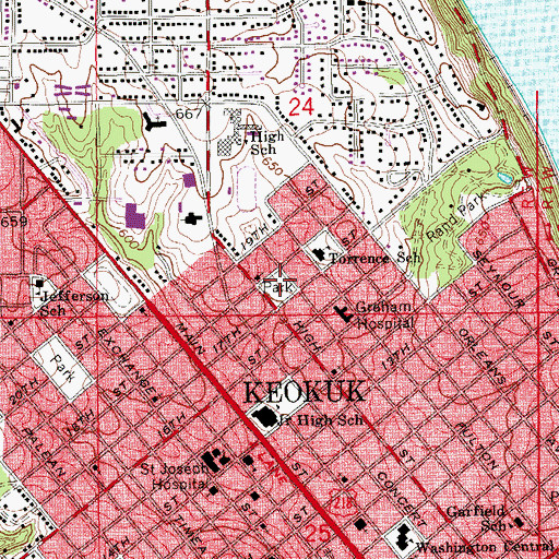 Topographic Map of Tumelty Park, IA