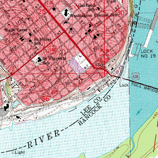 Topographic Map of Riverview Park, IA