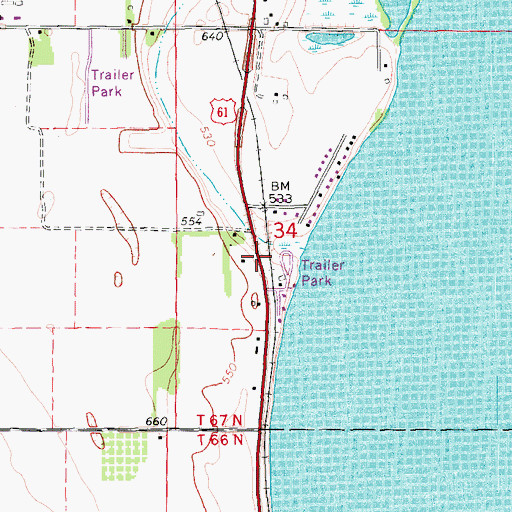 Topographic Map of Scenic View Mobile Home Park, IA