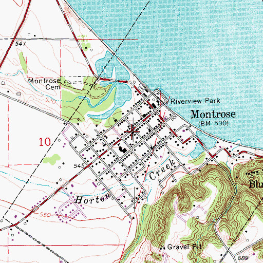 Topographic Map of Montrose Presbyterian Church, IA