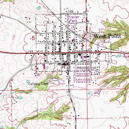 Topographic Map of Holy Trinity Elementary School, IA