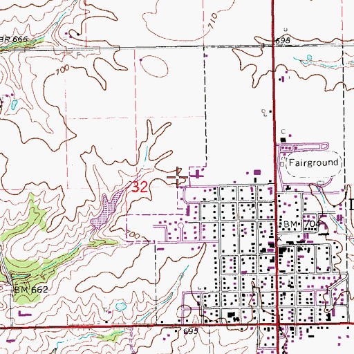 Topographic Map of Green Acres Country Club, IA