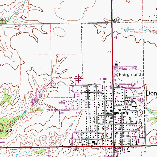 Topographic Map of Donnellson Health Center, IA
