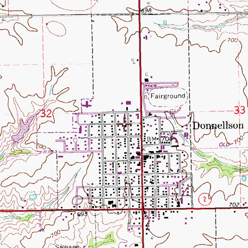 Topographic Map of Zion Mennonite Church, IA