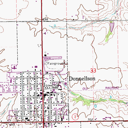 Topographic Map of Lee County Fairgrounds, IA