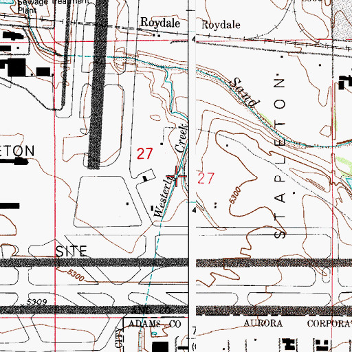 Topographic Map of Denver County, CO