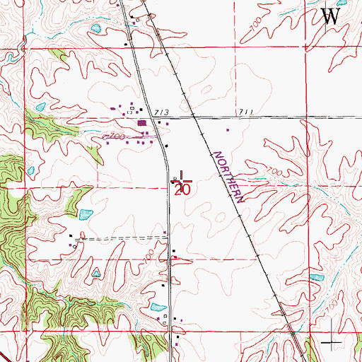 Topographic Map of Jones Cemetery, IA