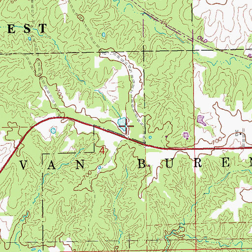 Topographic Map of Frost Grove Cemetery, IA