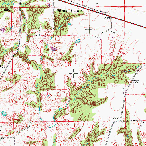 Topographic Map of Van Hyning Cemetery, IA