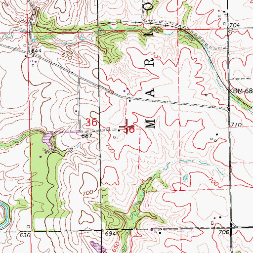 Topographic Map of Goldsmith Cemetery, IA