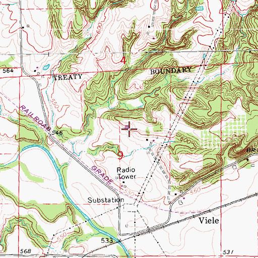 Topographic Map of Half Breed Cemetery, IA
