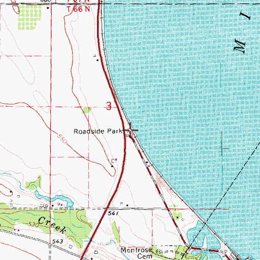 Topographic Map of Dragoon Trail Historical Marker, IA