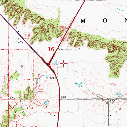 Topographic Map of Boyd and Peevler Cemetery, IA