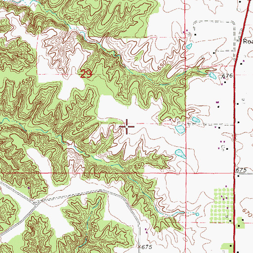 Topographic Map of Dudley Cemetery, IA