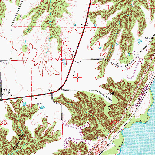 Topographic Map of Alley Cemetery, IA