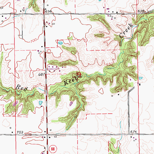 Topographic Map of Brockway Cemetery, IA